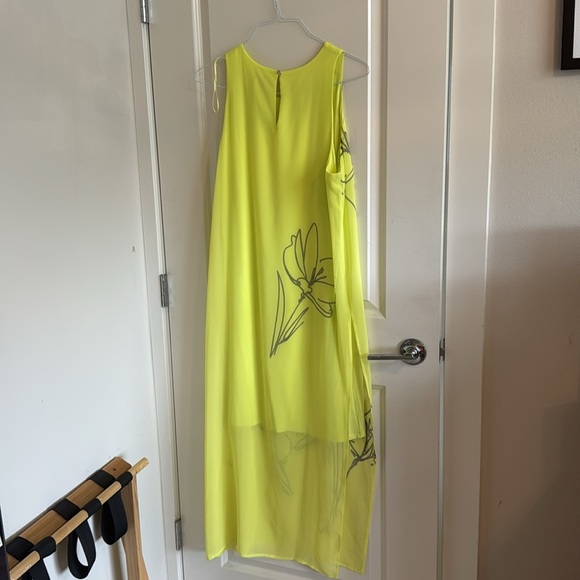 Vince Camuto Yellow High-Low Sundress Fluent Cluster Maxi Dress - Picture 9 of 11